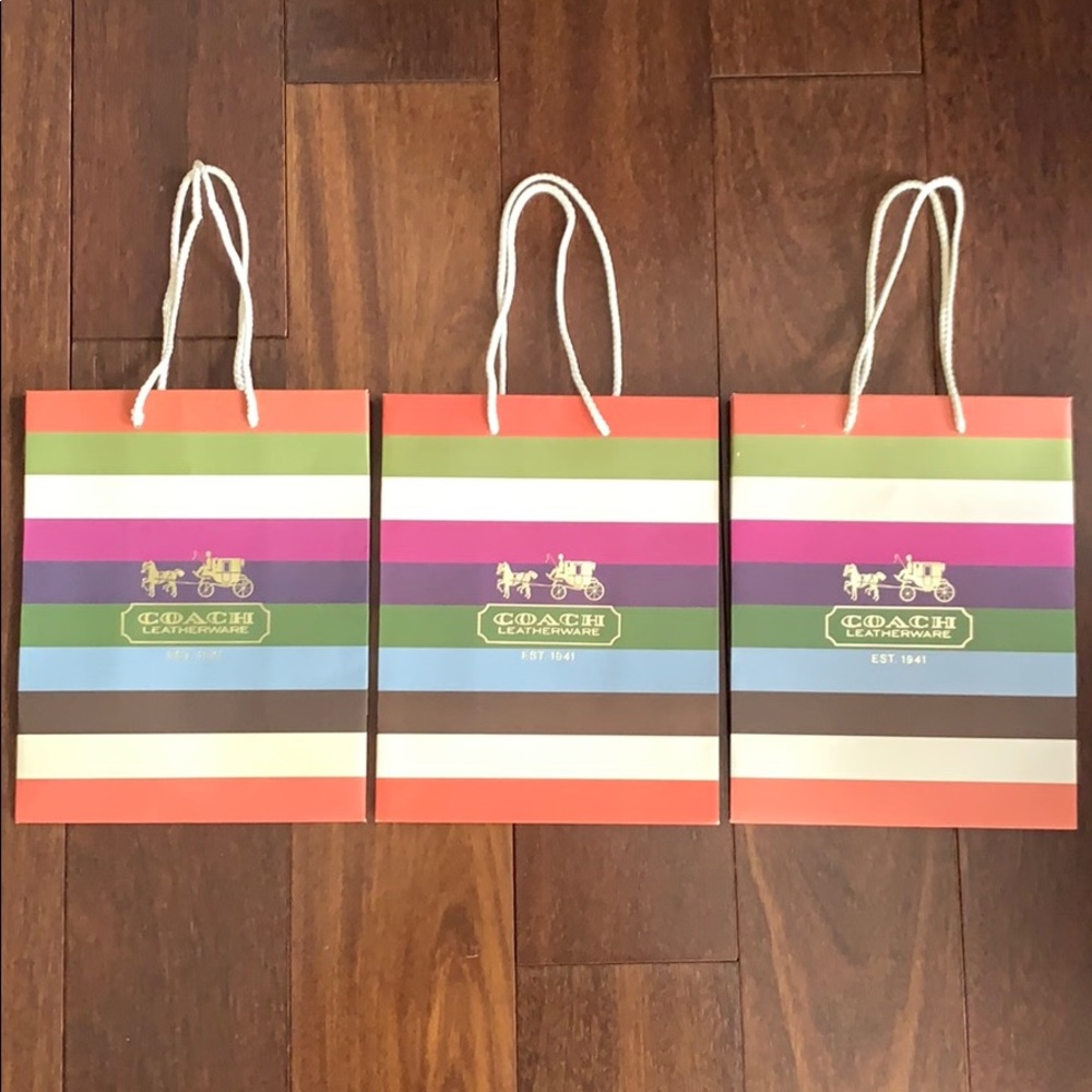 THREE Coach Legacy Stripe Gift Bags